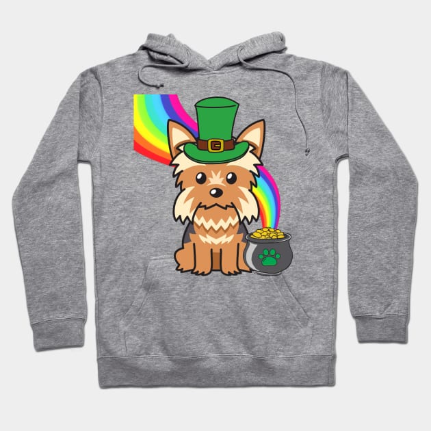 Funny yorkshire terrier celebrates st patrick's day Hoodie by Pet Station